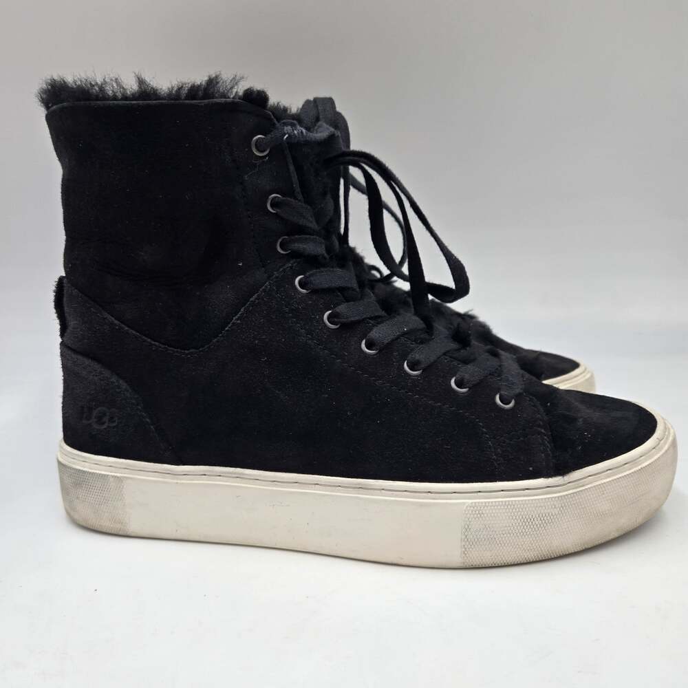 UGG Beven Women's Size 8.5 Black Suede Shearling Lined High Top Shoes 1104070
